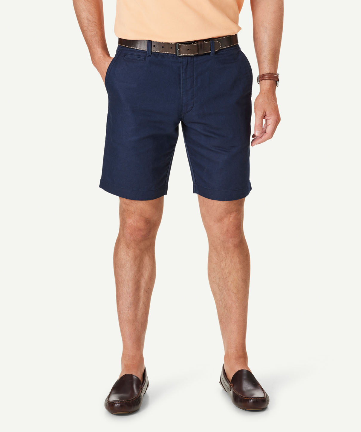 Linen Blend Shorts - Navy - Shorts - GAZMAN