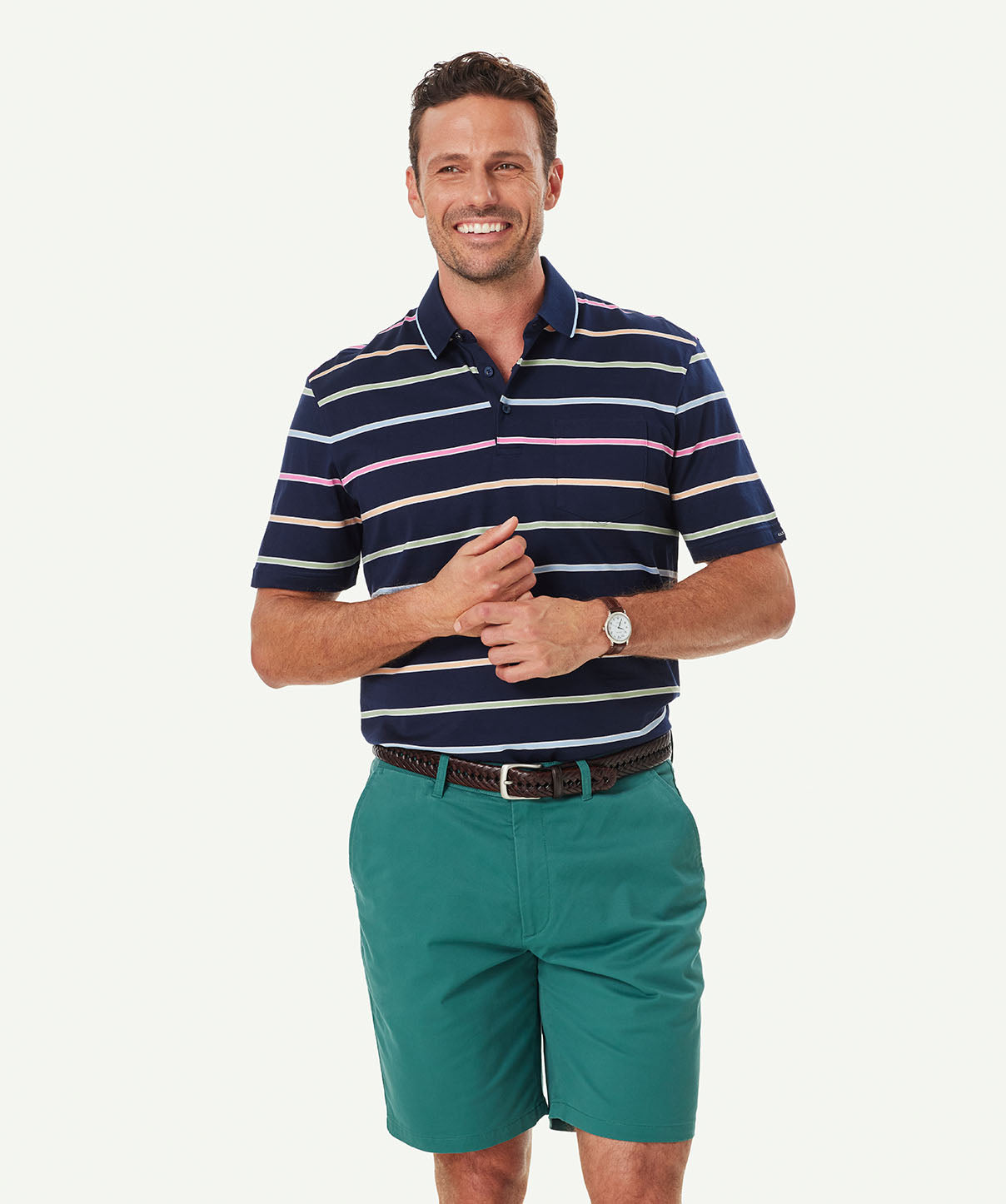 Smart Stripe Polo - Dark Navy - Polos - GAZMAN