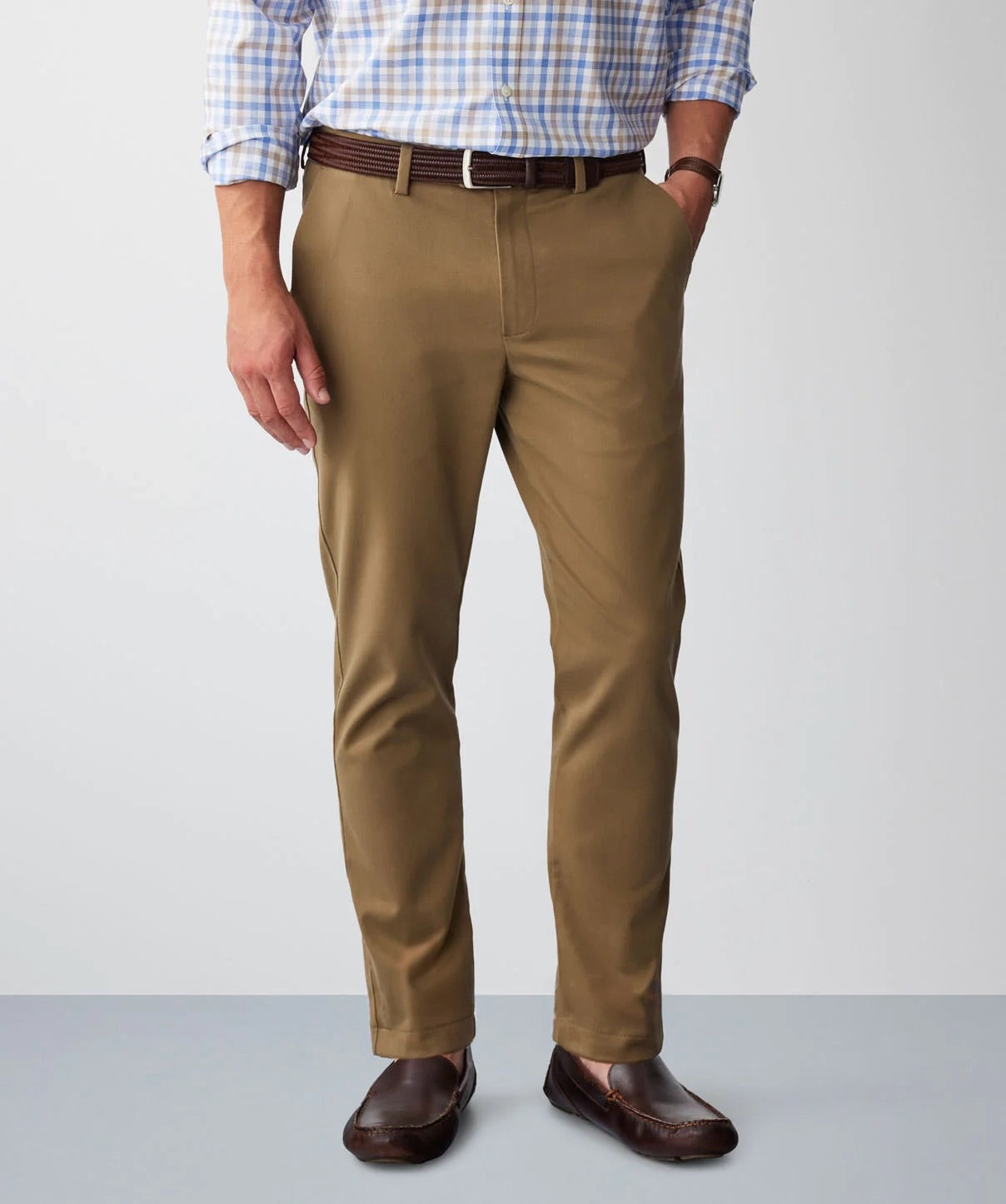 Non-Iron Modern Chino Pants - Bison - Casual Pants - GAZMAN