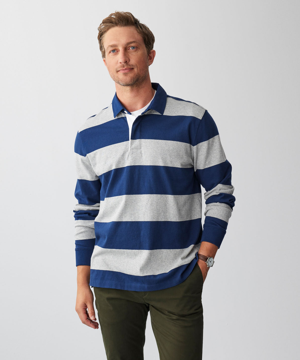 Block Stripe Rugby Jumper - Blue - Sweats - GAZMAN