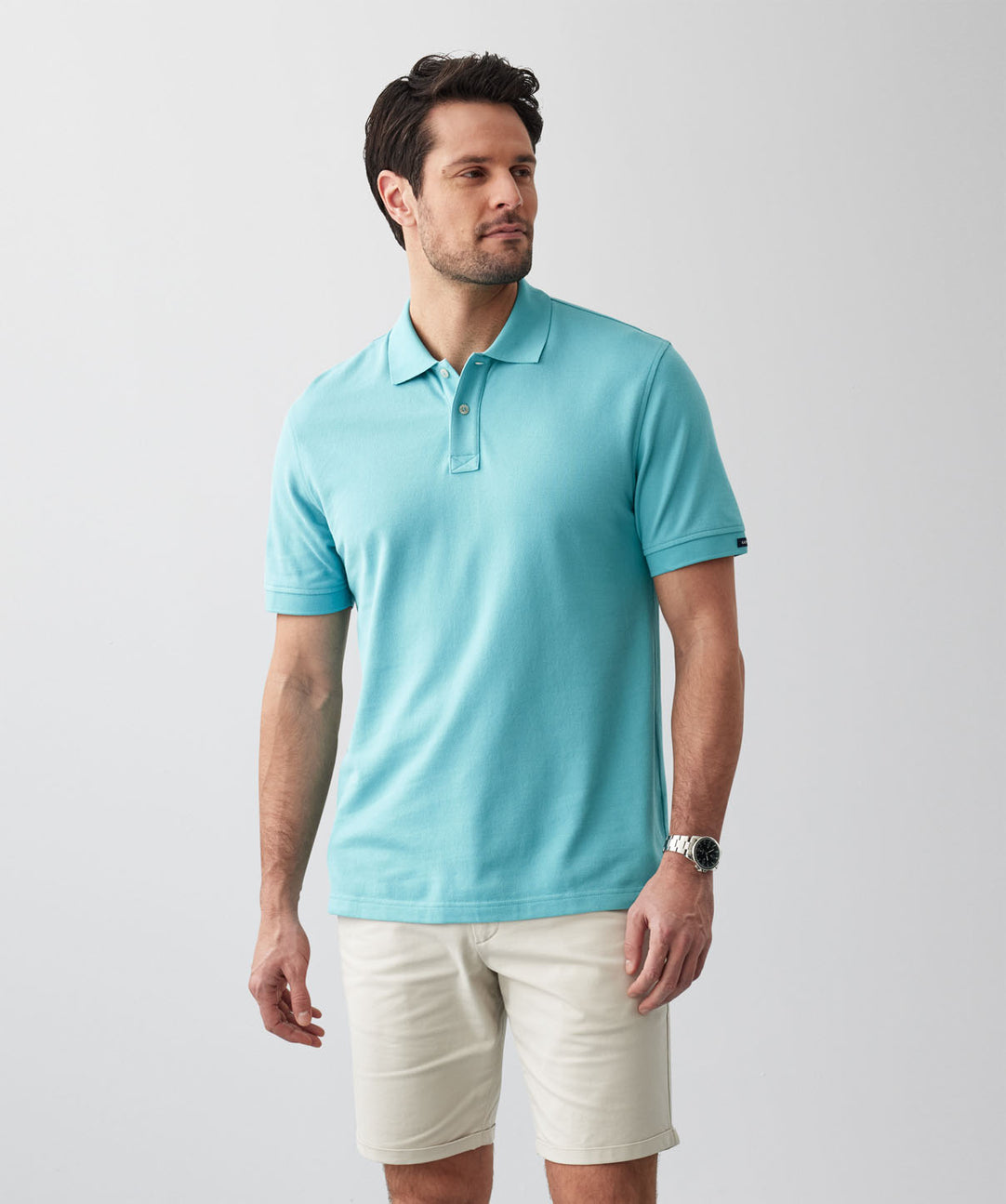 Classic Pique Polo Aqua x polos GAZMAN