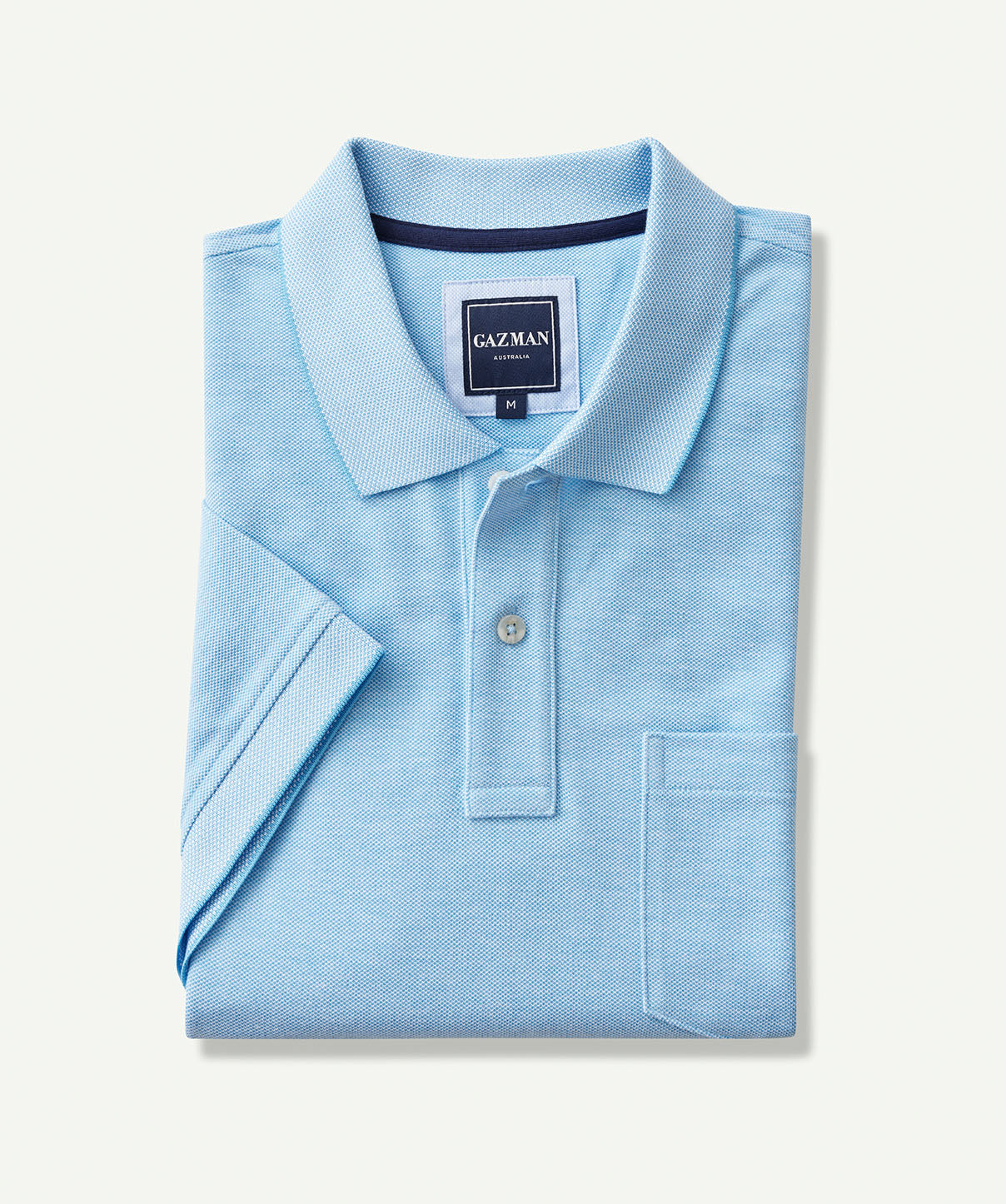 Oxford Pocket Polo Shirt - Sky Blue - Polos - GAZMAN