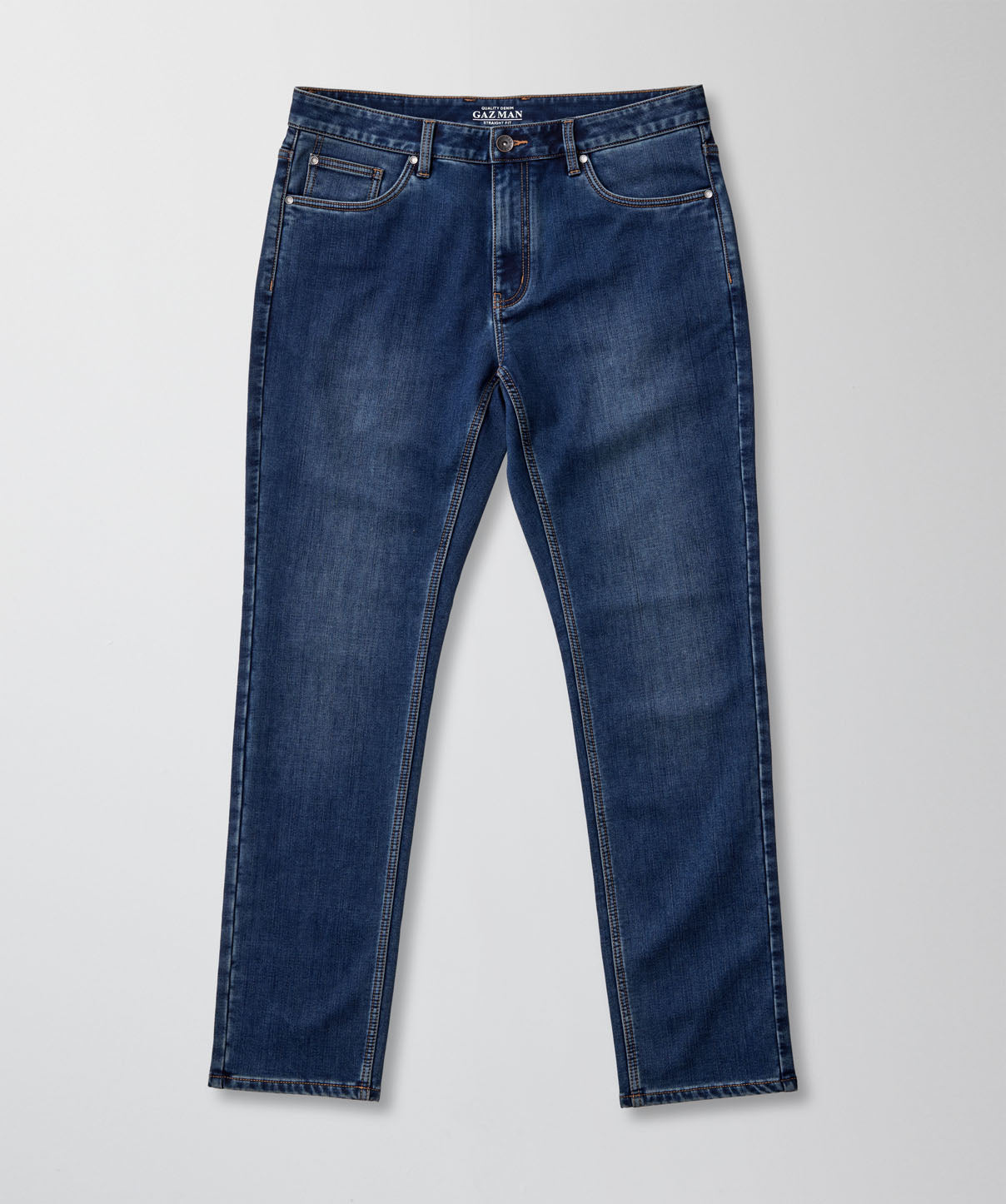 Somers Brushed Straight Jeans - Washed Indigo - Jeans - GAZMAN