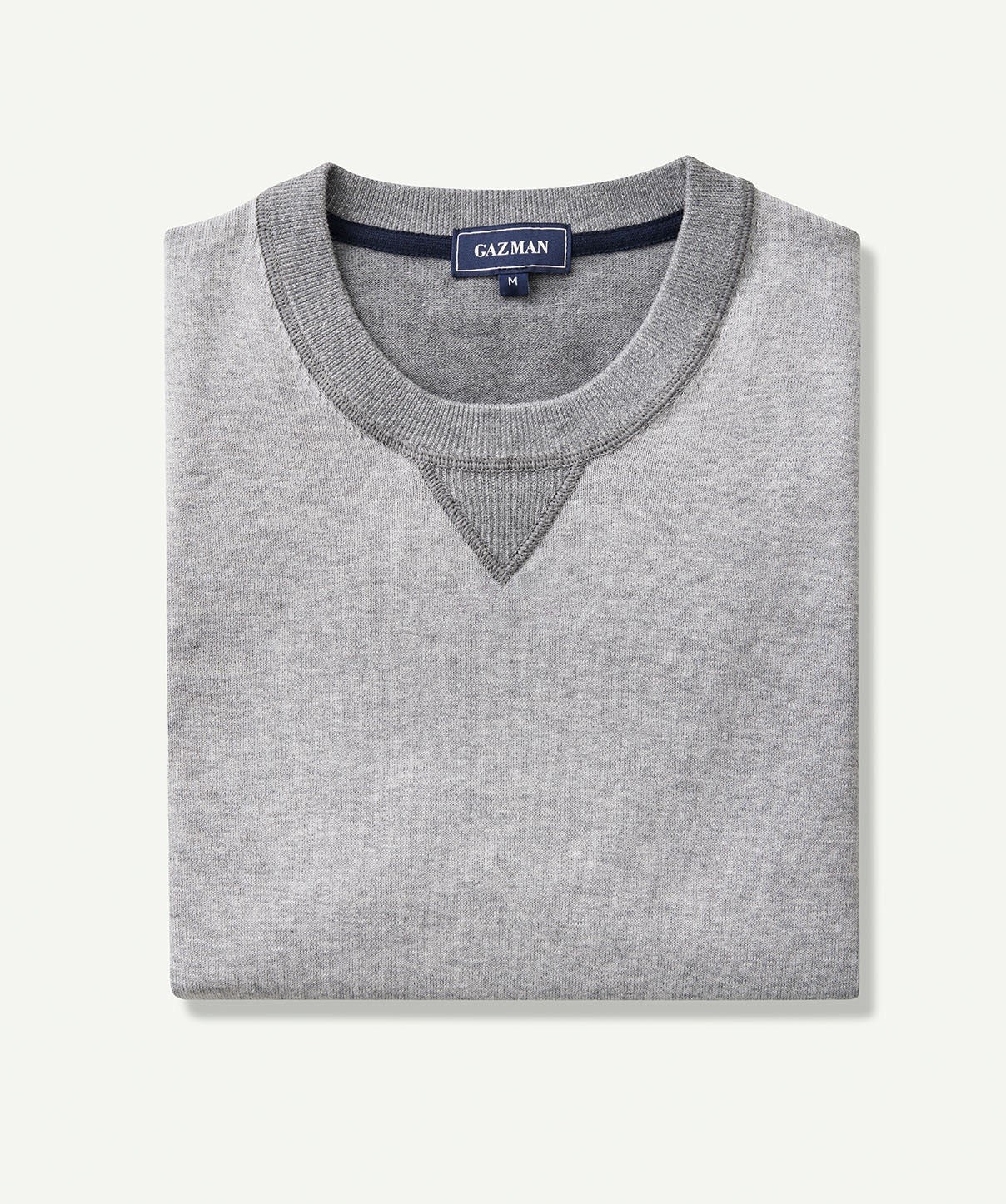 Two Tone Crew Knit - Grey Marle - Knitwear - GAZMAN