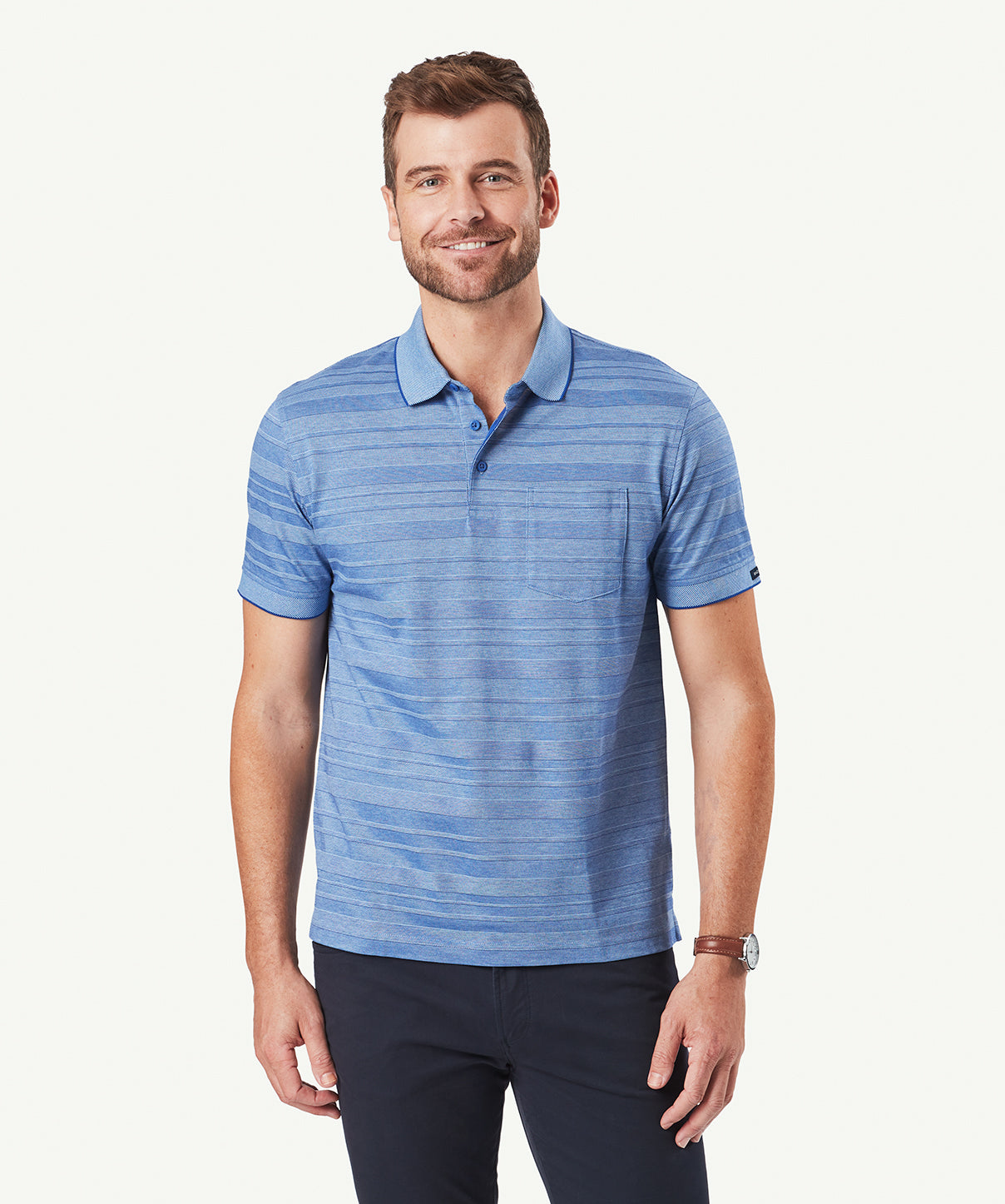 Smart Cotton Polo - Blue - Polos - GAZMAN