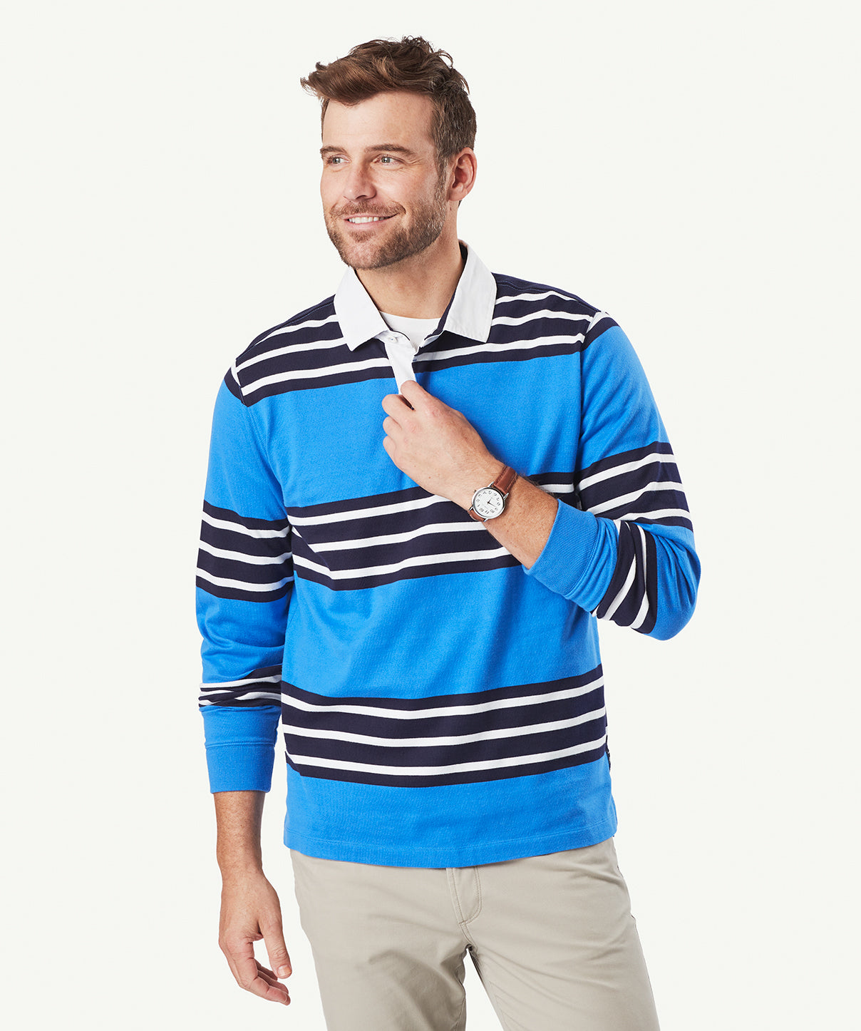 Block Stripe Rugby Jumper - Blue - Sweats - GAZMAN