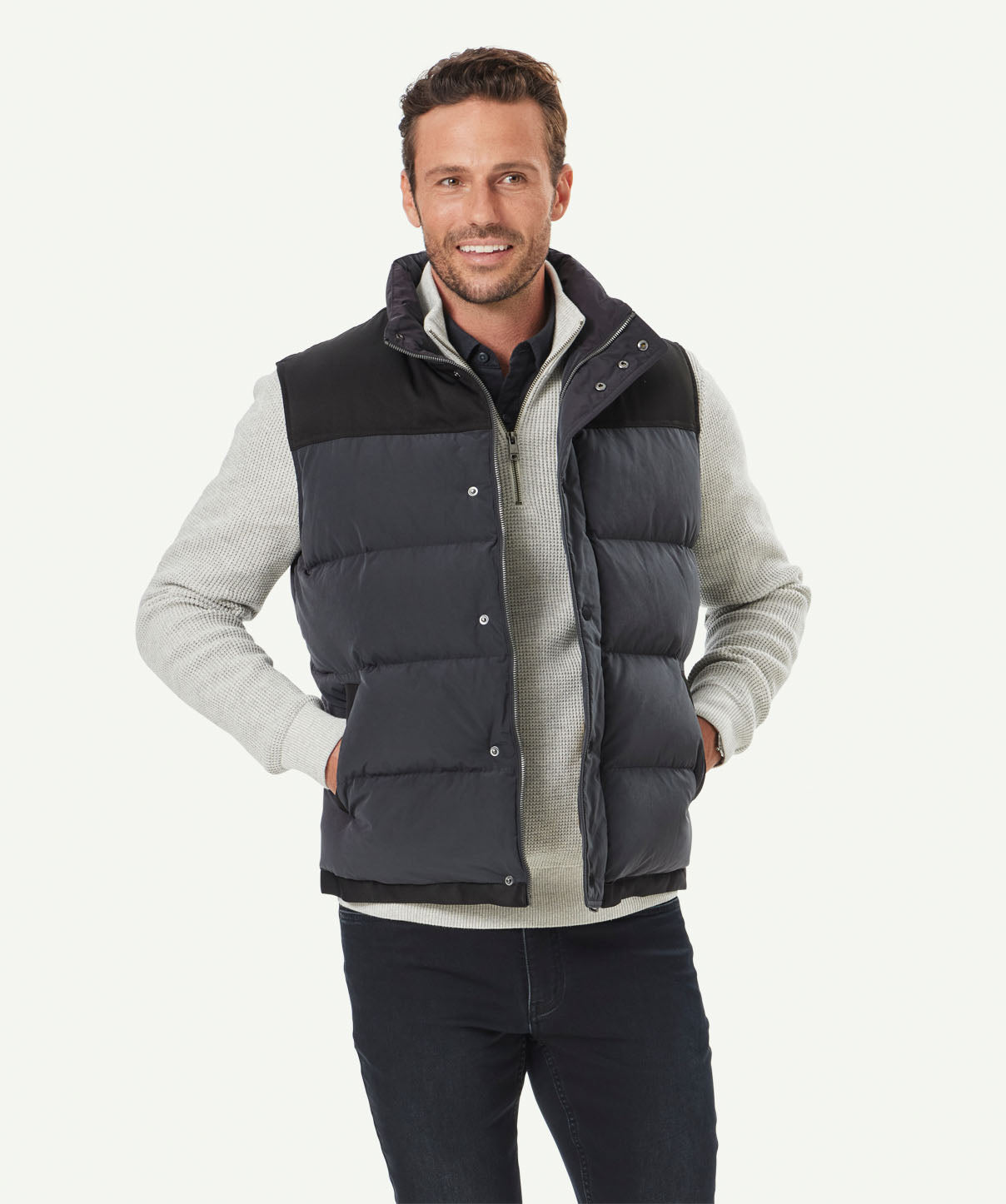 Wilmot Panel Vest - Ash - Vests - GAZMAN