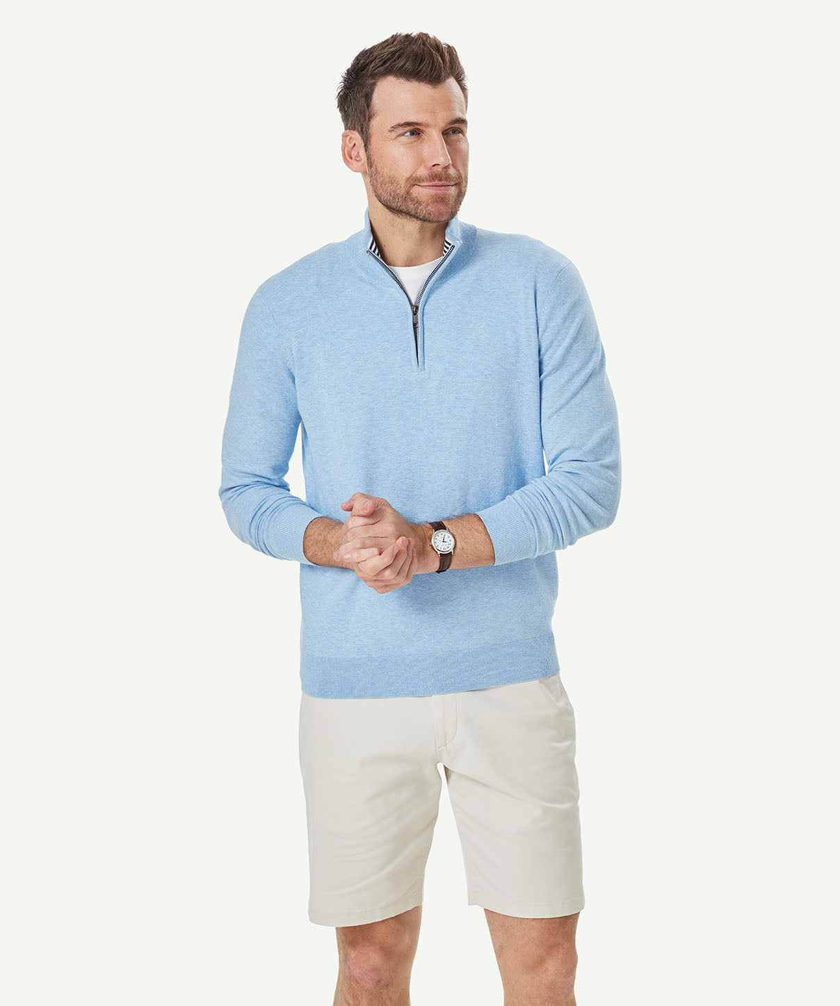 High Flex Half Zip Knit - Sky Blue - Knitwear - GAZMAN