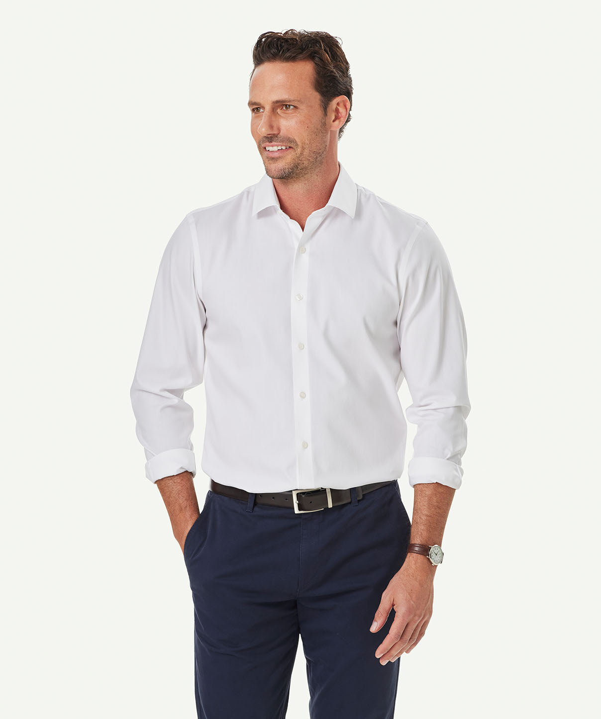 Non-Iron Business Long Sleeve Shirt - White - Long Sleeve Shirts - GAZMAN