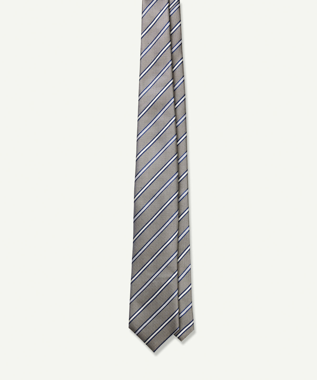 Silk Striped Tie - Beige - Ties - GAZMAN