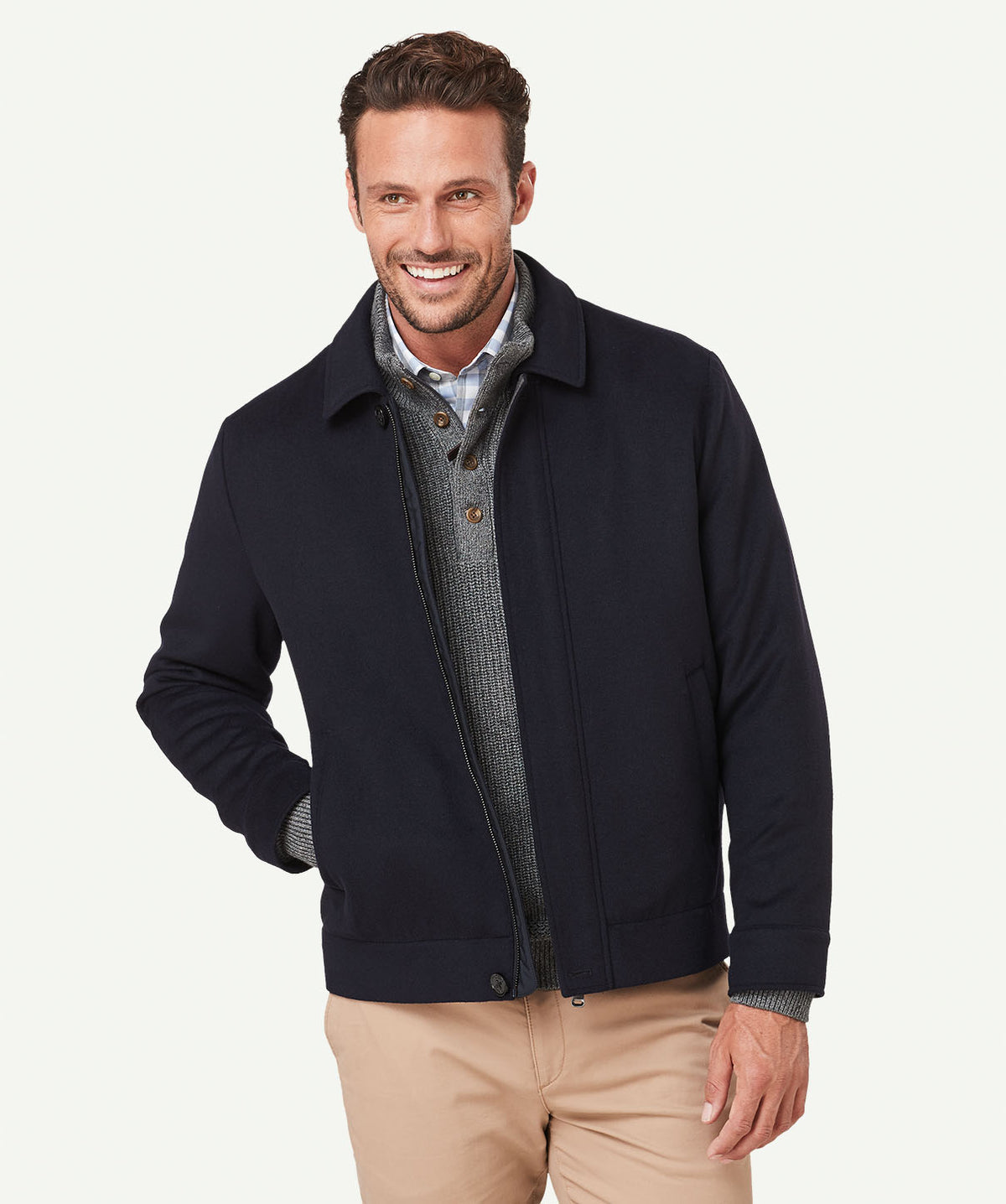 Mens wool harrington jacket online