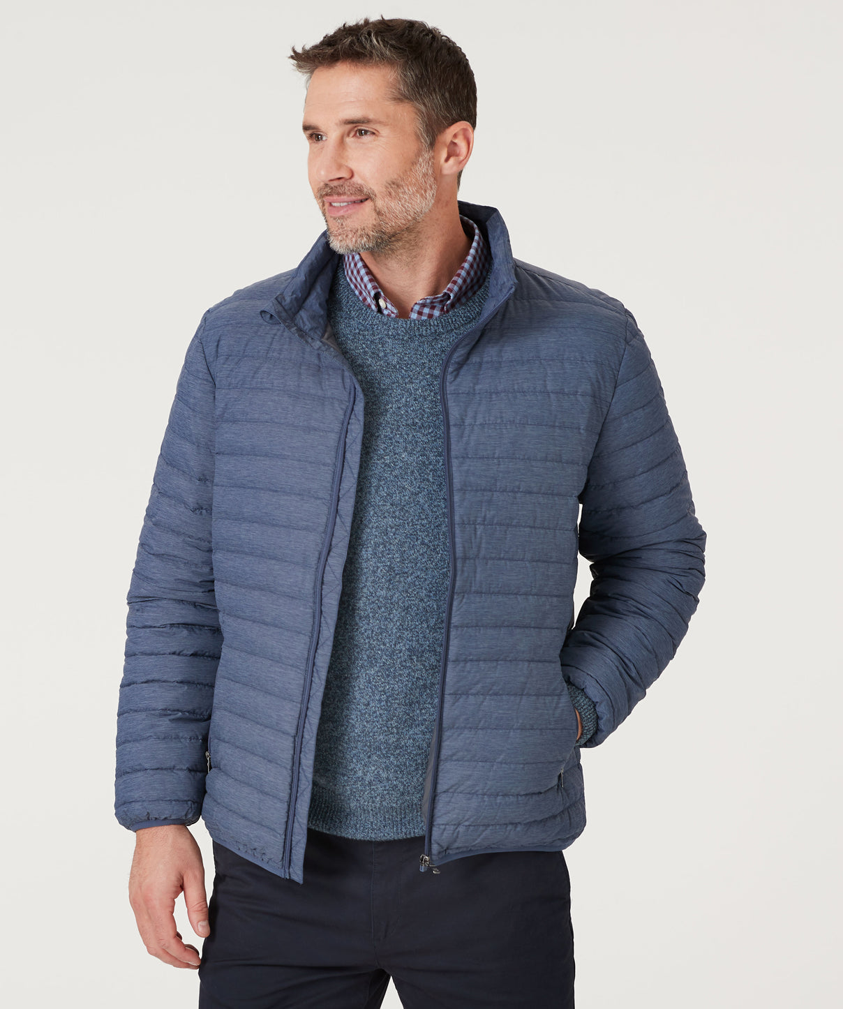 Down Puffer Jacket - Navy Mix - Casual Jackets - GAZMAN