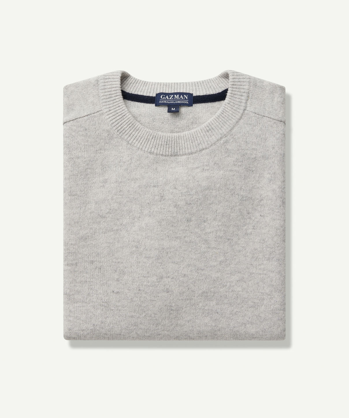 Lambswool Crew Neck Knit - Grey Marle - x-knitwear - GAZMAN