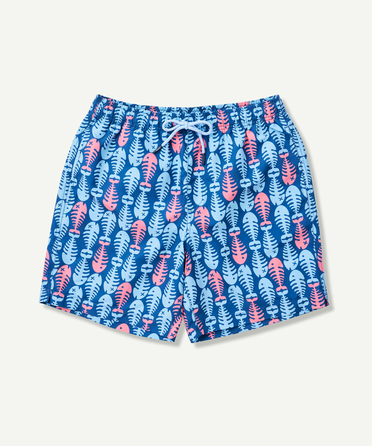 Fish Bone Swim Shorts - Navy - Beach Shorts - GAZMAN