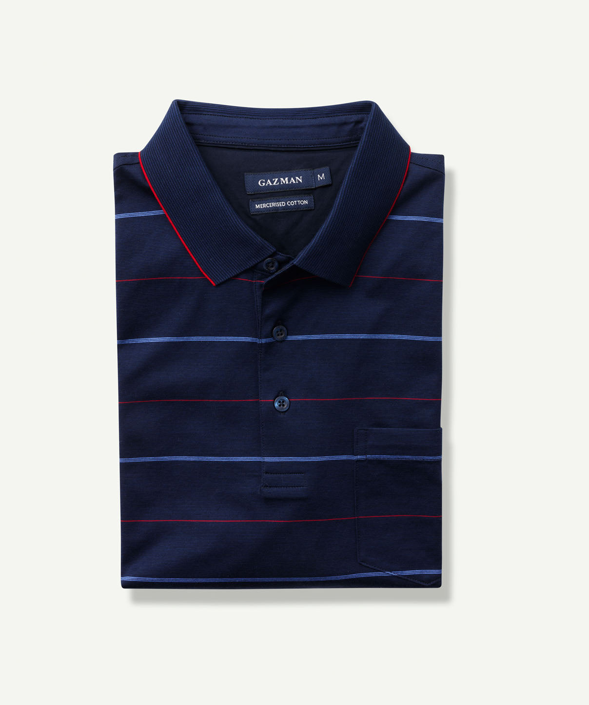 Smart Stripe Polo - Blue - Polos - GAZMAN