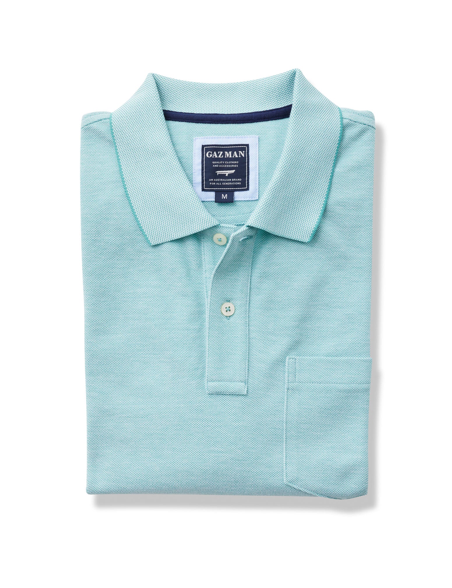 Oxford Pocket Polo Shirt - Green - Polos - GAZMAN