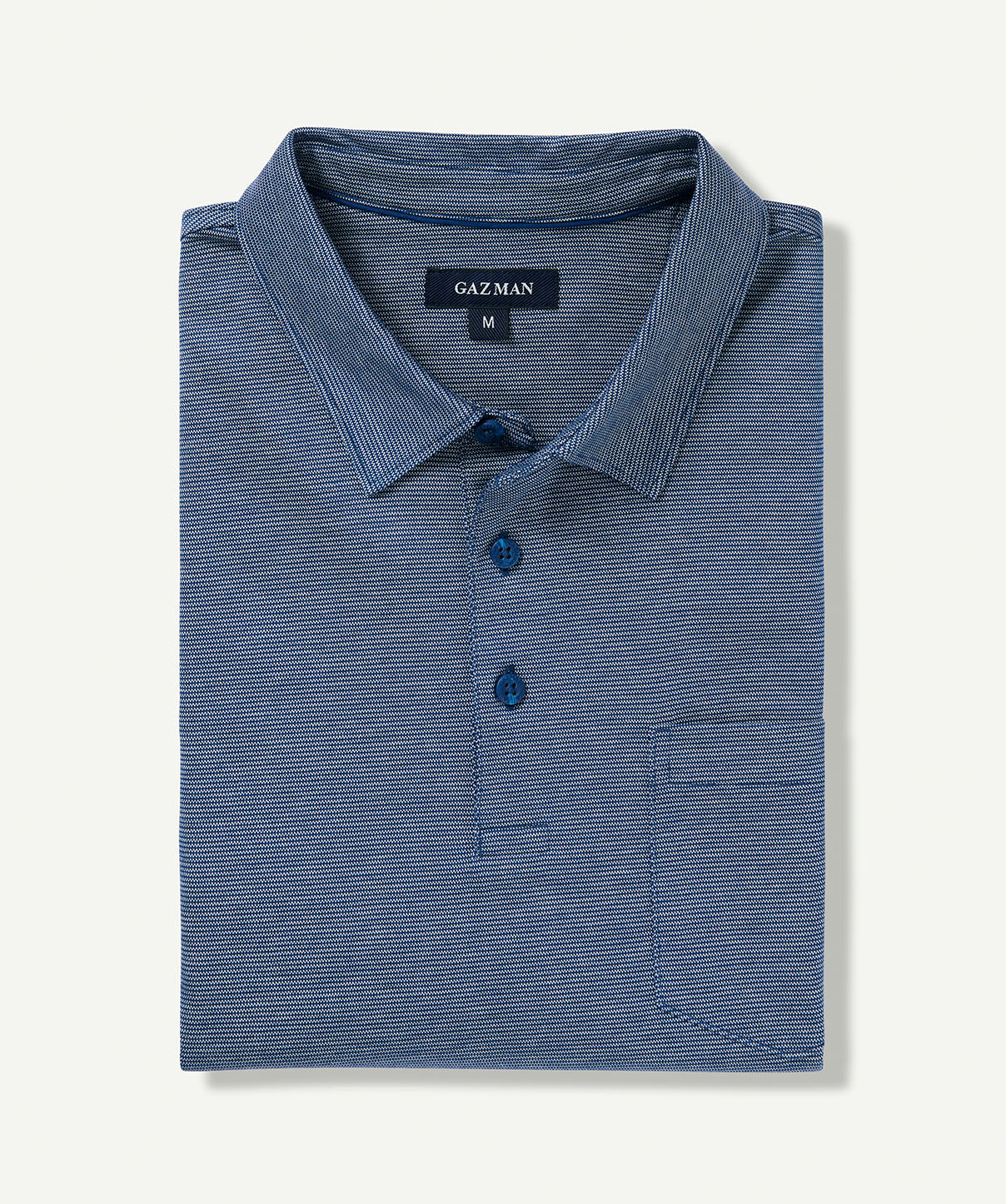 Smart Jacquard Polo - Blue - Polos - GAZMAN