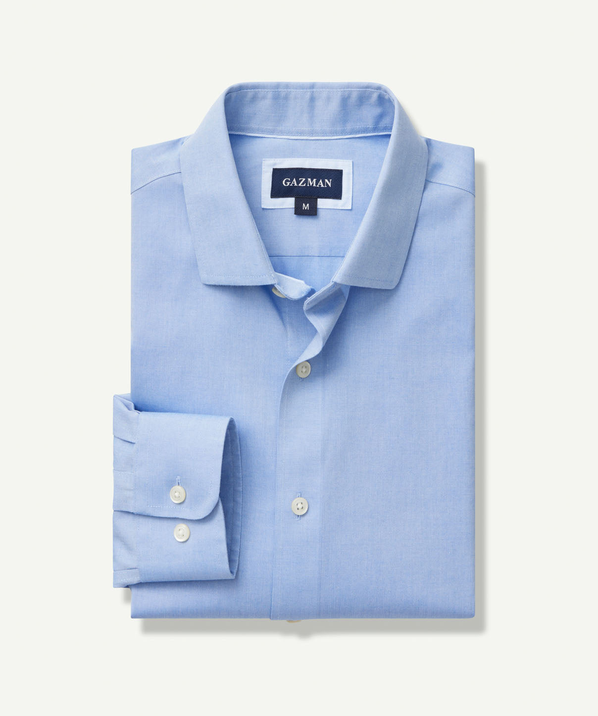 Easy Care Plain Oxford Shirt - Blue - Long Sleeve Shirts - GAZMAN