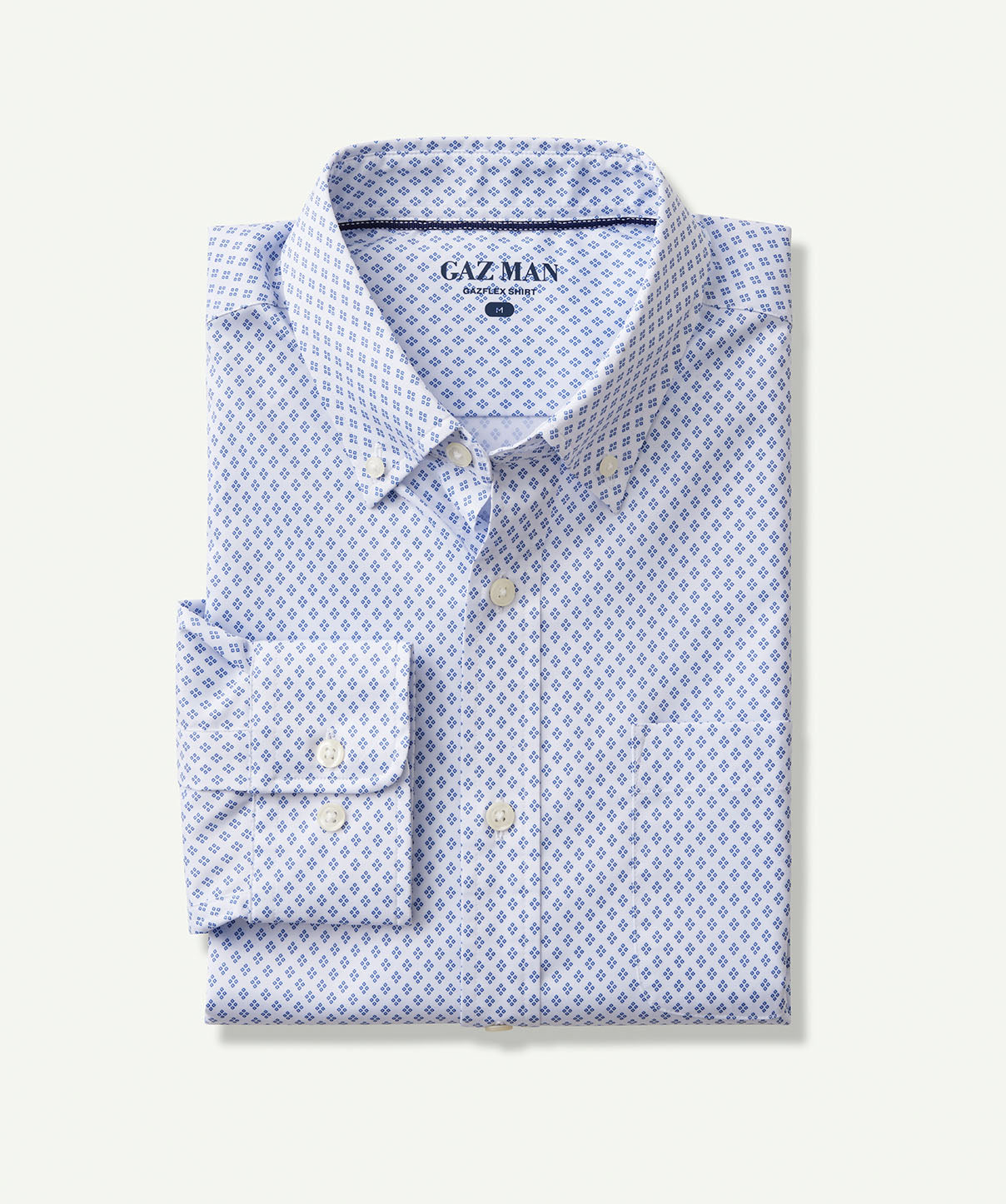 GAZFLEX Performance Geo Print Long Sleeve Shirt - White - Long Sleeve ...