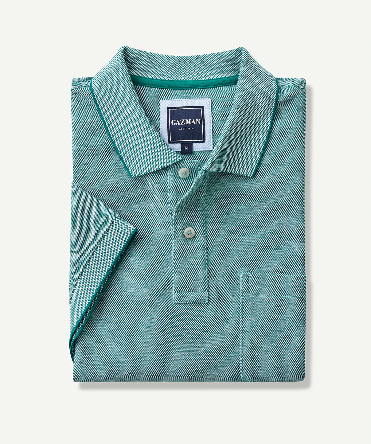 Oxford Pocket Polo Shirt - Green - Polos - GAZMAN