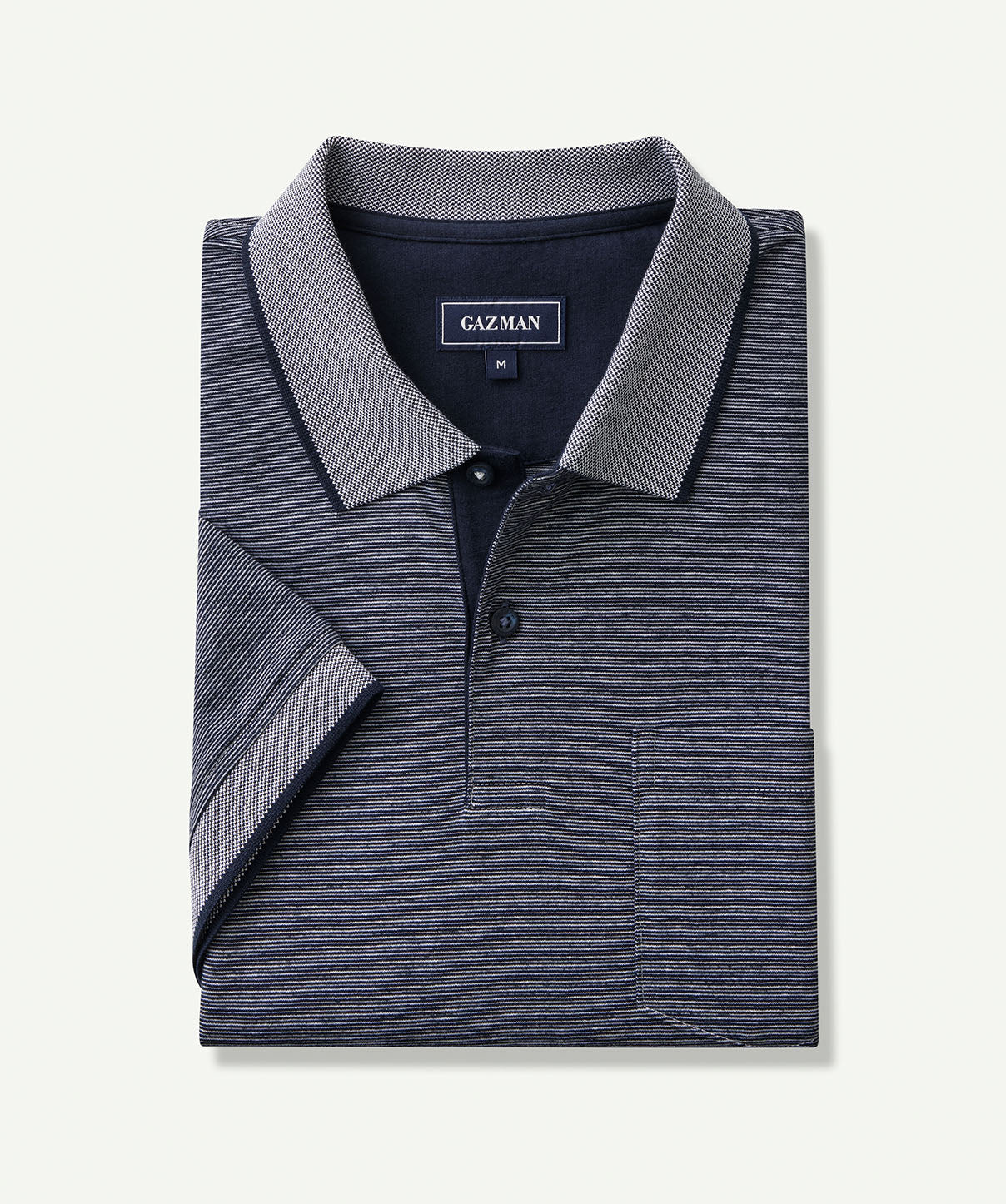 Smart Mini Stripe Polo - Midnight - Polos - GAZMAN