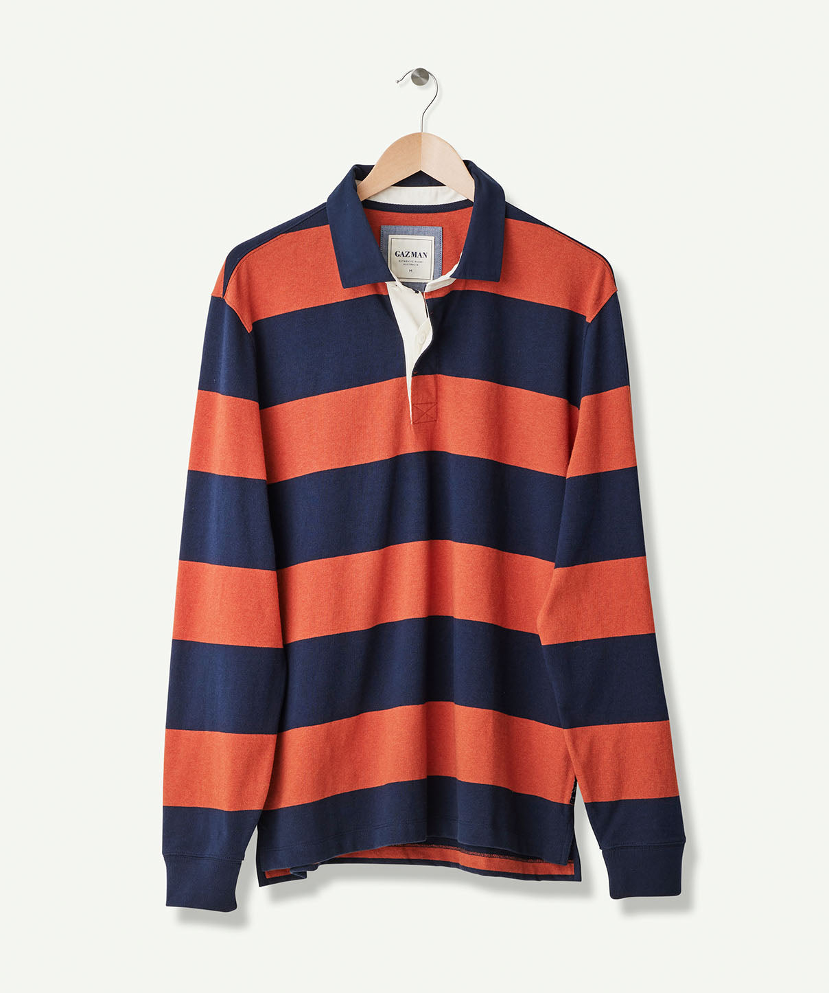 Block Stripe Rugby Jumper - Terracotta - Sweats - GAZMAN