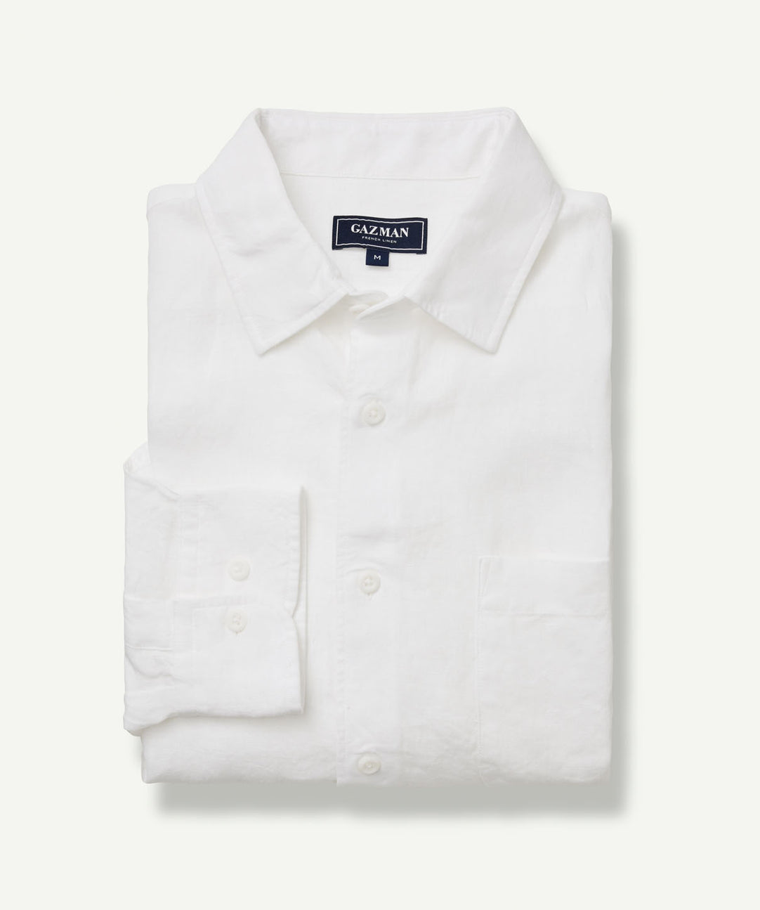 Pure French Linen Long Sleeve Shirt - White