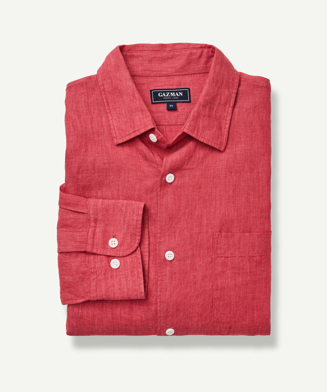 linen red shirt