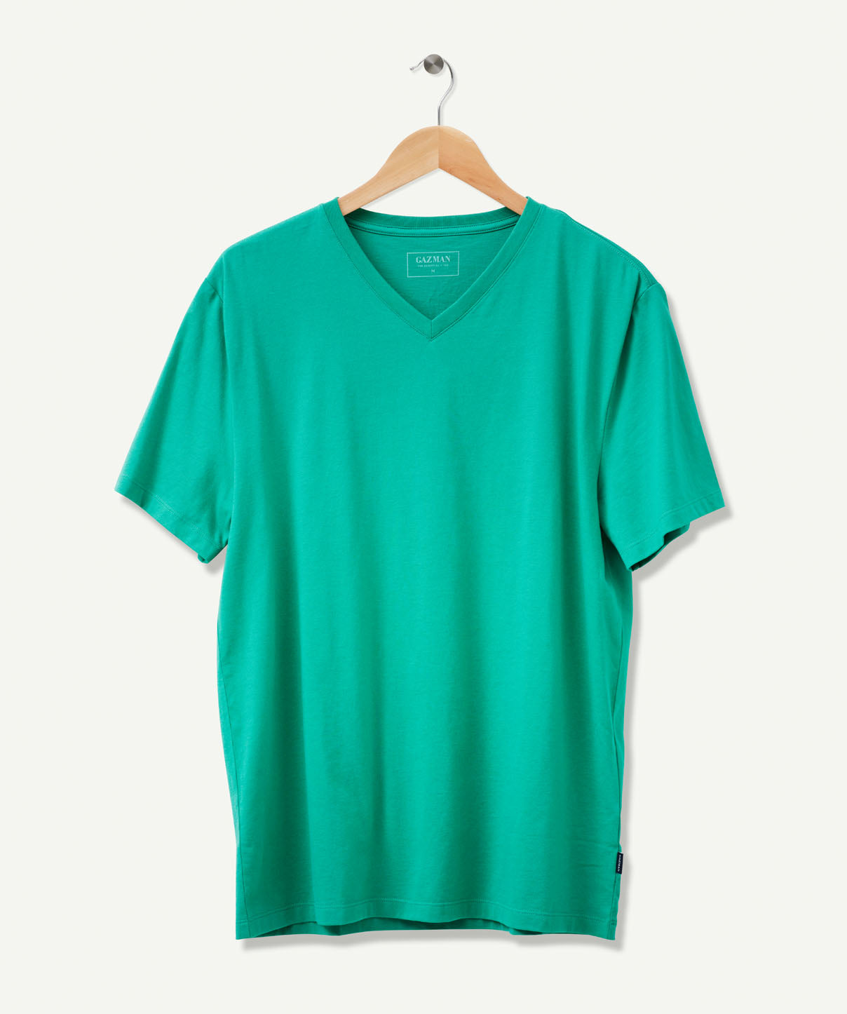 Basic V-Neck T-shirt - Green - T-Shirts - GAZMAN