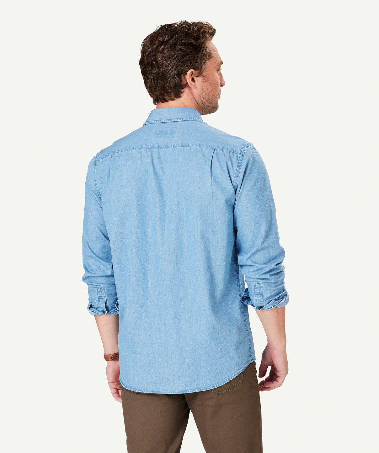 Indigo Twill Long Sleeve Shirt - Indigo - Long Sleeve Shirts - GAZMAN