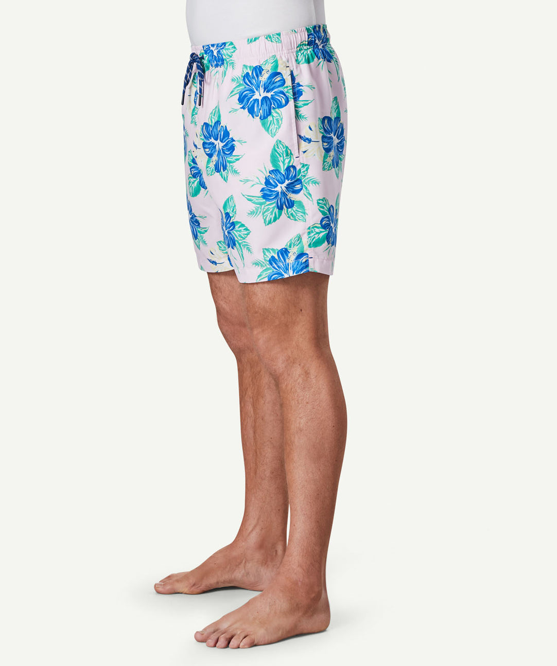 Gold hibiscus print swim on sale shorts