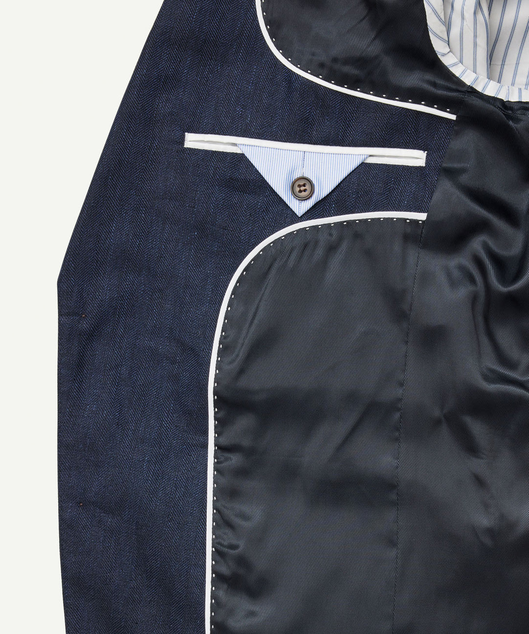 Pure Linen Herringbone Sports Jacket Navy Sports Jackets GAZMAN