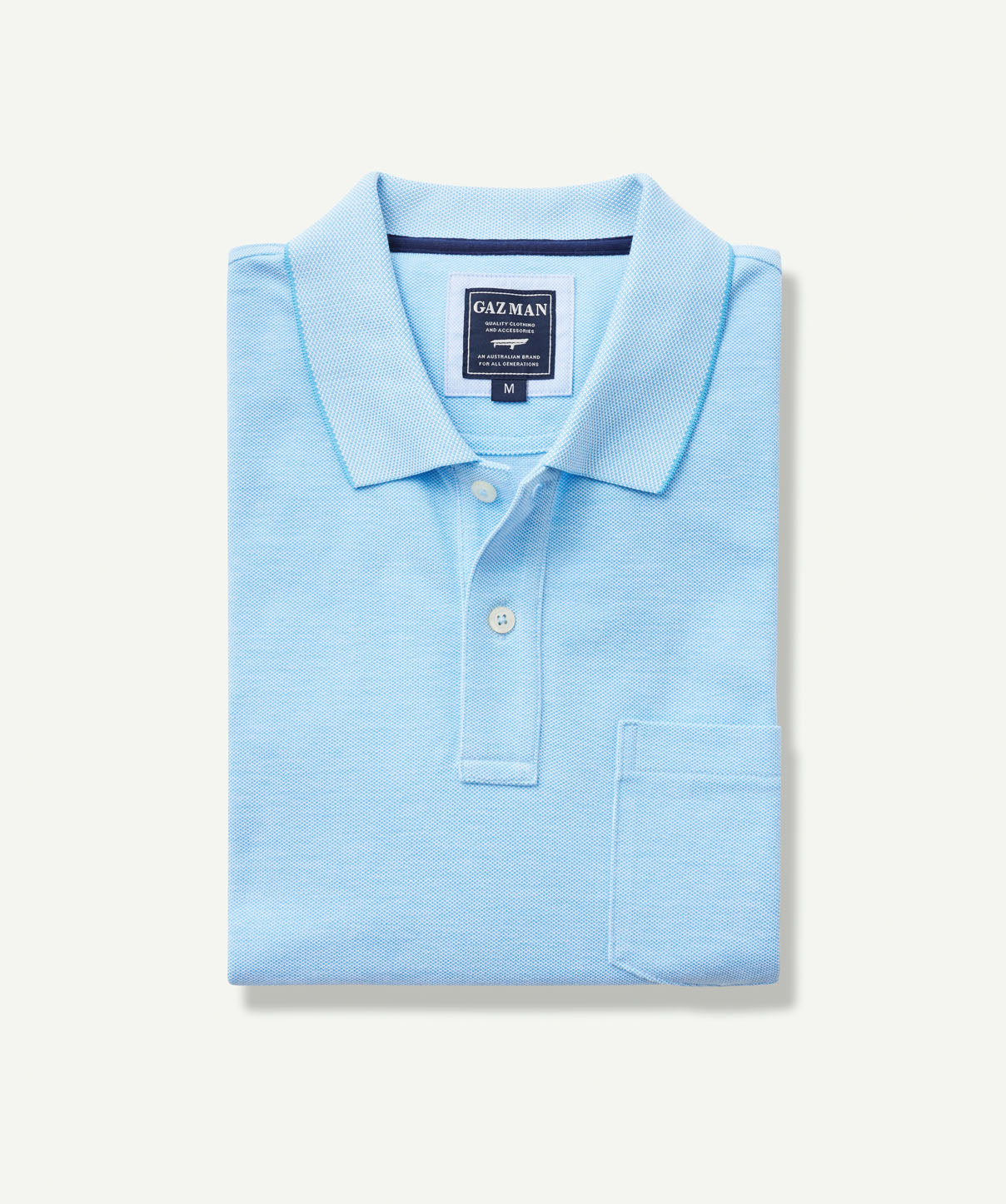 Oxford Pocket Polo Shirt - Sky Blue - Polos - GAZMAN