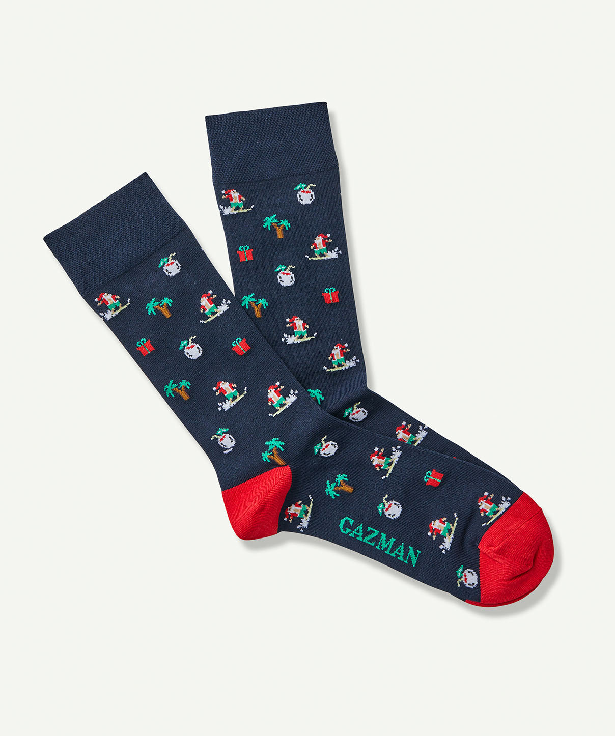 Non Tight Surfing Santa Sock - Navy - Socks - GAZMAN